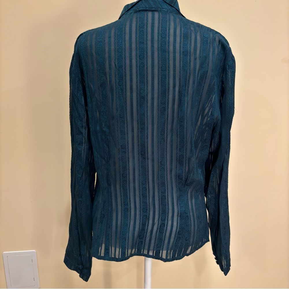 Silk Button-Down Blouse by Georgiou Studio – Size L - Picture 4 of 6